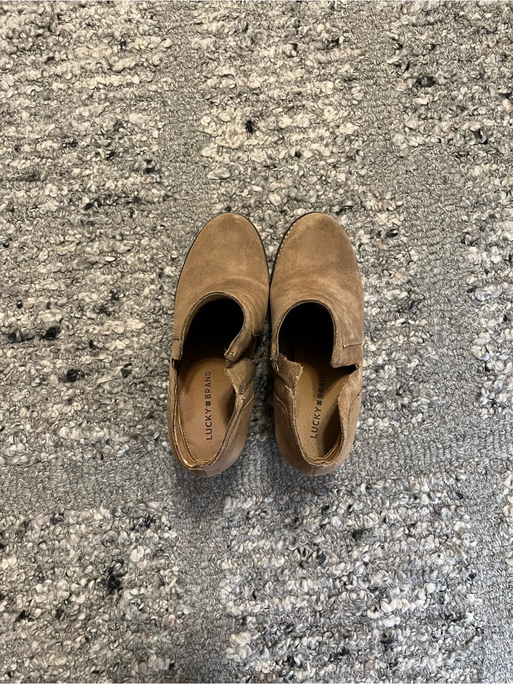 Lucky Brand Tan Suede Wedge Ankle Booties - Picture 7 of 8